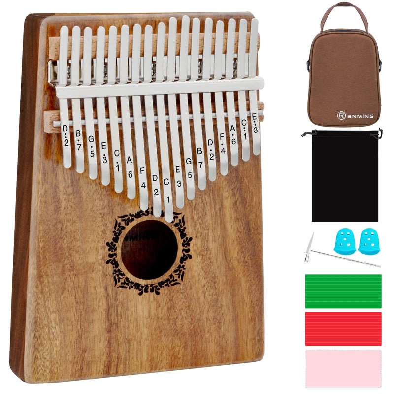 RANMING Kalimba Thumb Piano 17 Keys RANMING Mbira Finger Piano Kalimba Gifts for Adults With Portable Handbag and Tune Hammer Thumb Pianos Finger Harp (Acacia-Plus) - Image 1